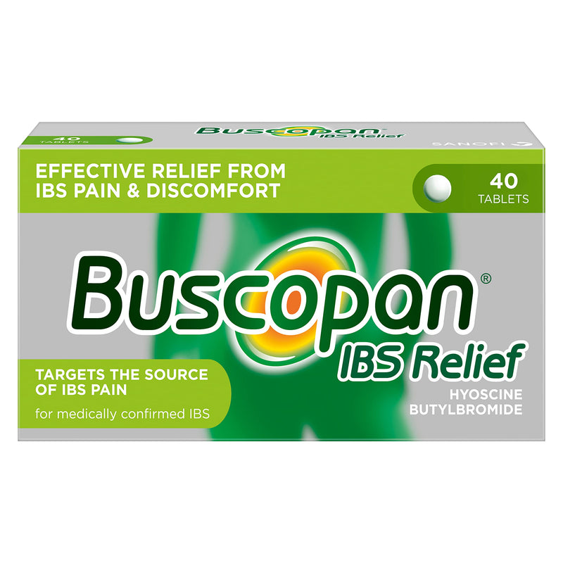 Buscopan IBS Relief - Targets the Source of IBS Pain and Cramps- starts to work in 15 minutes - 40 Tablets- - Relief from IBS Pain & discomfort, 40 Count (Pack of 1) - NewNest Australia