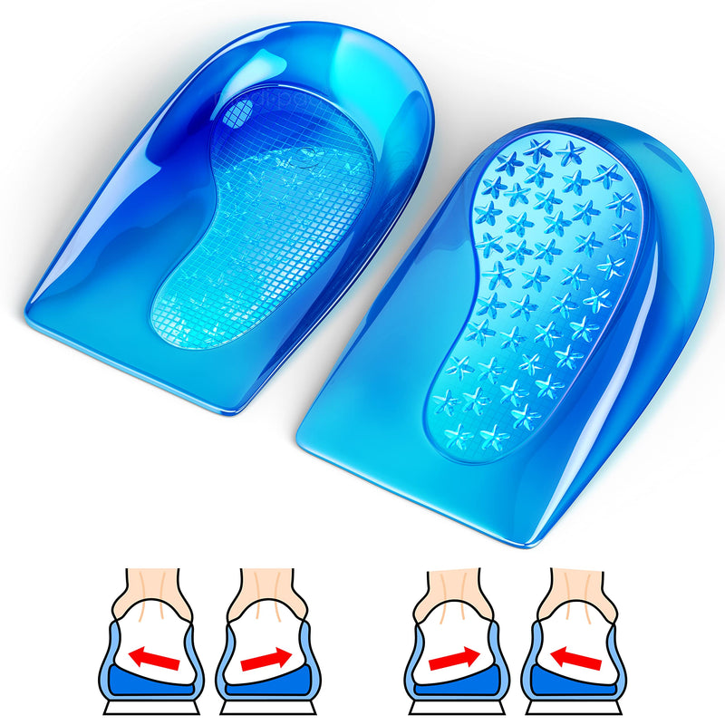 Medipaq Posture Correcting Gel Heel Pads - 1 Pair (S/M: UK Size 3-8) Gel Heel Cups - Gel Heel Pads for Plantar Fasciitis - Angled Design Corrects Pronation or Supination 1x Pair - S/M (Size 3 - 8) - NewNest Australia