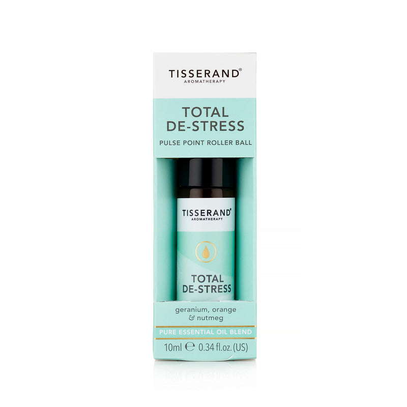 Tisserand Aromatherapy | Total De-Stress | Geranium Pulse Point Aromatherapy Rollerball With Nutmeg & Orange | 100% Pure Essential Oil Blend | 10ml 10 ml (Pack of 1) - NewNest Australia