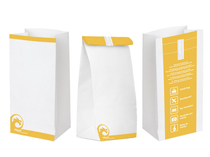 Oqard Disposable Sick Bags - Sealable Paper Vomit Bag with Plastic Lining - Great for Travel, First Aid Kits, Pregnancy or General Sickness - Pack of 5 5 Count (Pack of 1) - NewNest Australia