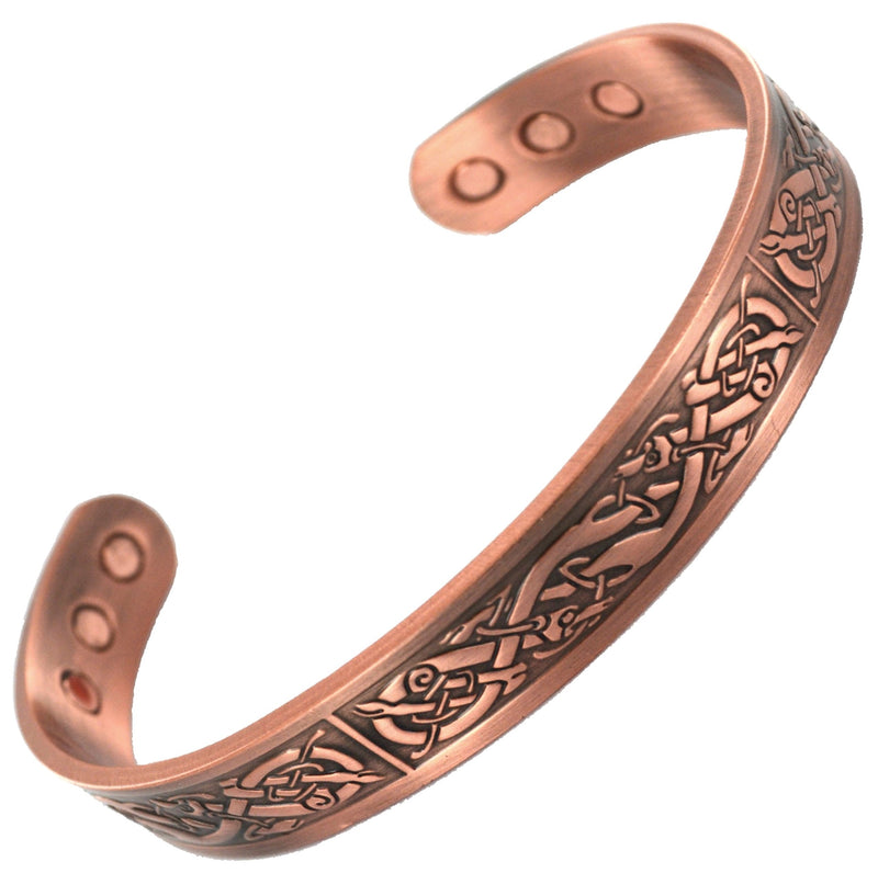 MAGNATURAL Pure Copper Magnetic Bracelet, Elegant, Copper Bangle with 6 Powerful Magnets Cuff Wrist Band for Women or Mens + Velvet Gift Pouch - NewNest Australia