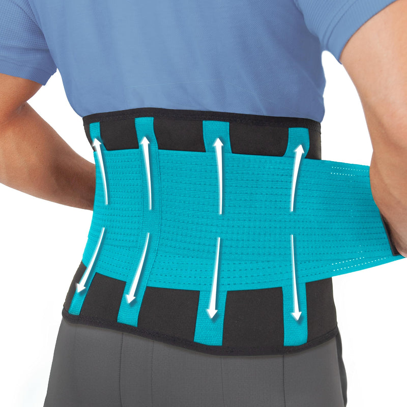 Clever Yellow Back Support Belt for Men and Women - Therapeutic Back Brace - Medical-Grade Lower Lumbar Belt Back Pain Relief Products for Men and Women - Blue, Large L (Waist Size: 32″-40″) - NewNest Australia