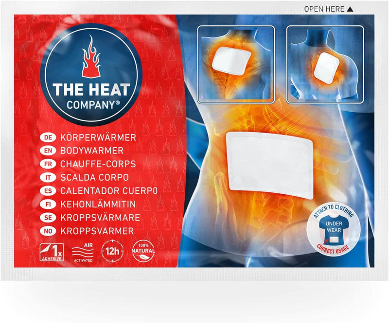 THE HEAT COMPANY Bodywarmer - 10 or 40 Pieces - EXTRA WARM - Adhesive - Warmer for Back and Neck - 12 Hours Pleasant Warmth - Instant Heat - Air Activated - Purely Natural 10 Pieces - NewNest Australia