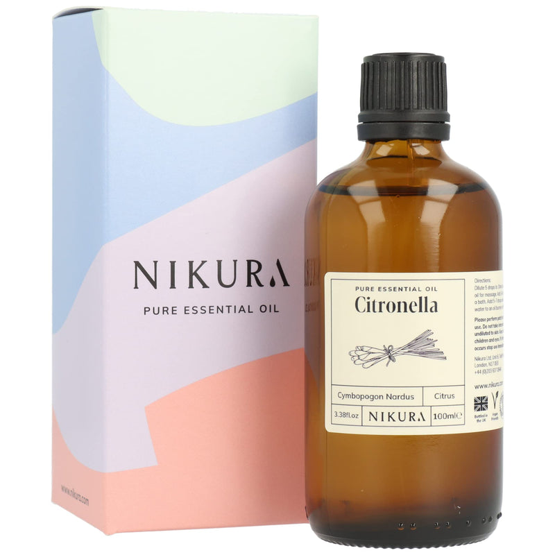 Nikura Citronella Essential Oil - 100ml | Great for Candle Making, Wax Melts, Aromatherapy Oil, Natural Soap Making | Cleaning Supplies | 100% Pure Natural Oils | Vegan - NewNest Australia