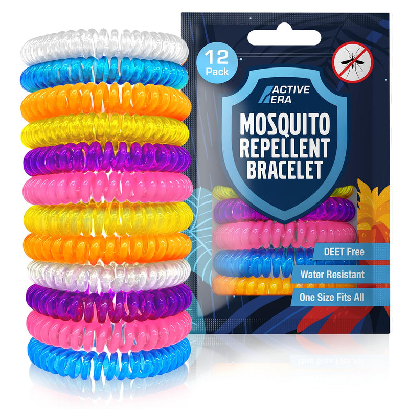 Active Era Mosquito Repellent Bracelet [12 Pack], Insect, Midge & Mosquito Bands - Powerful DEET Free Formula - Waterproof with 250 Hours / 10 Days of Protection for Adults and Kids 3+ - NewNest Australia