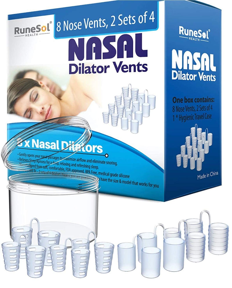 Nasal Dilators (x8 Pack) for Snoring Relief, Nose Vents Snoring Aids, Nasal Dilator Anti Snore Devices to Help You Breathe Through Your Nose, Snore Stoppers by Runesol - NewNest Australia