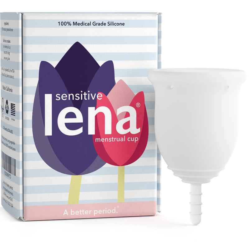 Lena Sensitive Menstrual Cup - Large - Clear - Heavy Flow - Soft Patented Design - Made in USA - Comfortable Menstruation Cup - Reusable & Natural L (Pack of 1) - NewNest Australia