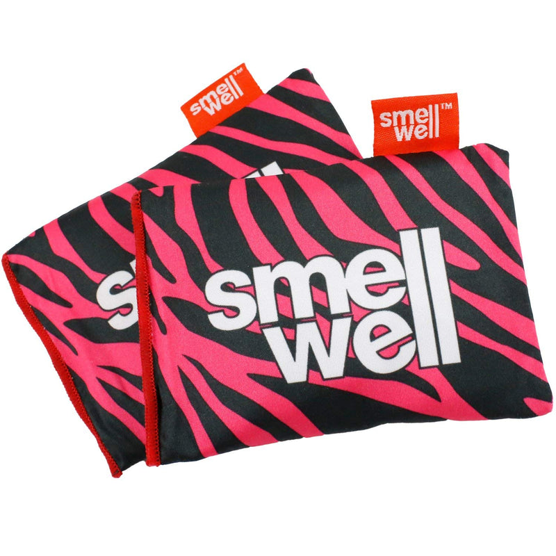 SmellWell Odour Eliminating Air Purifying Bags (2 Pack | 100g) Activated Bamboo Charcoal Air Freshener for use from Gym to Car to Home (Pink Zebra, Original) - NewNest Australia