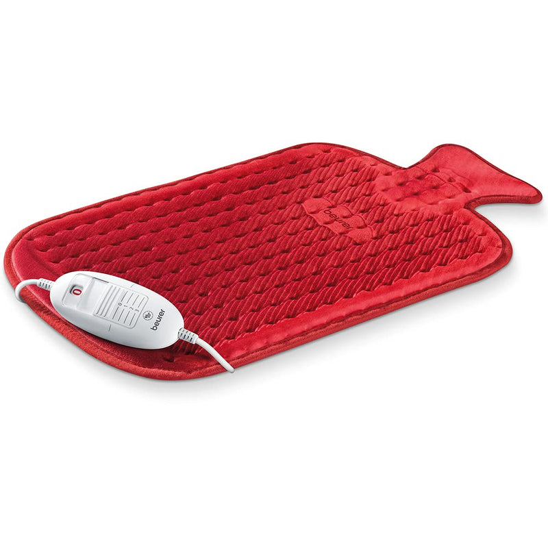 Beurer HK44UK Heat Pad | Soft and cosy electric heat pad | Rapid warm-up function | 3 electronically regulated temperature settings | Machine-washable | The NEW-AGE hot water bottle, 50 x 30 cm, Red - NewNest Australia