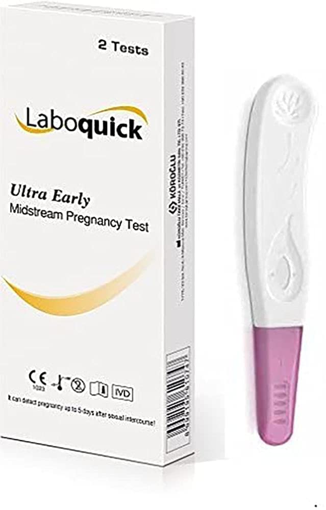 2 x Laboquick Ultra Early Midstream Pregnancy Test - Pregnancy Test Early Detection - Fertility Test 10mIU/ml HCG - 2 Pregnancy Tests Bundle - 5 Days Detection - NewNest Australia