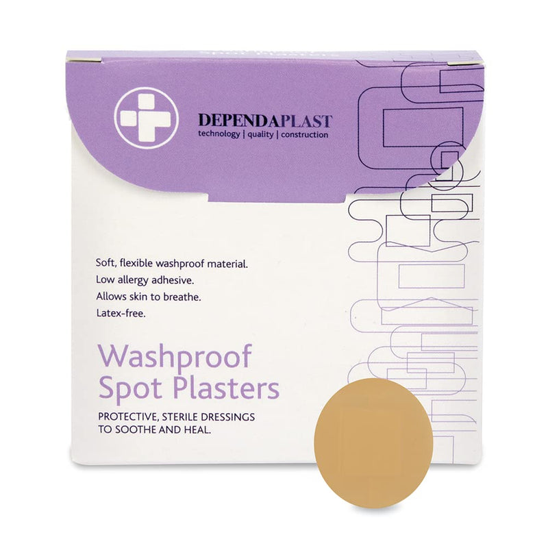 Reliance Medical Dependaplast Washproof Spot Plasters With Protective Film, Sterile Dressings To Soothe And Heal. Non-Perforated, Acrylic, Low Allergy Adhesive (Pack of 100) - NewNest Australia