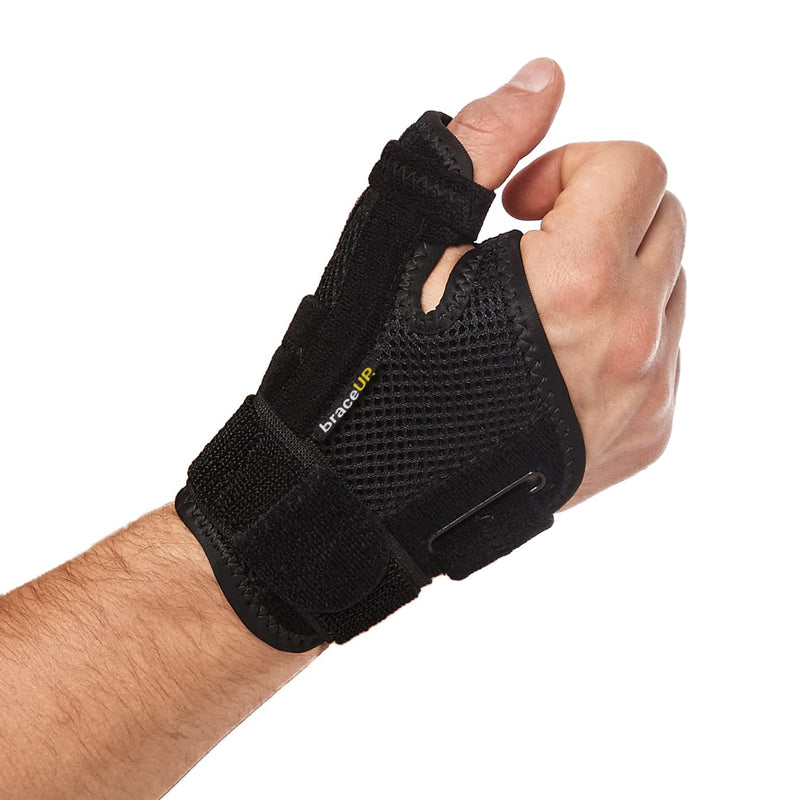 BraceUP Thumb Support Brace - Splint for Spica and Hand Support, for Arthritis, Tendonitis, Carpal Tunnel Pain Relief and Thumb Sprain (Black) Black - NewNest Australia