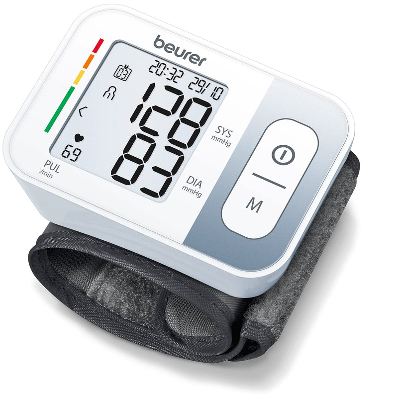 Beurer BC28 Wrist Blood Pressure Monitor With Arrhythmia Detection, Fully automatic blood pressure & pulse measurement, Colour-coded WHO risk indicator, Certified medical device BC28 without App - NewNest Australia