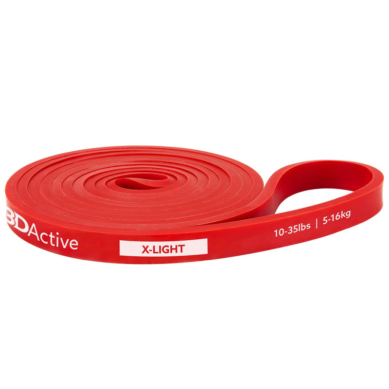 3DActive Pull Up Assist Band - Resistance Band for Strength Training, Powerlifting, Body Stretching, CrossFit. Free Exercise Guide. #1 Red- 10 to 35 Pounds (1/2 *4.5mm) - Single Band - NewNest Australia