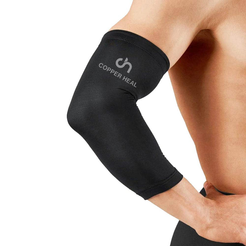 COPPER HEAL Elbow Compression Sleeve - BEST Medical Recovery Elbow Brace with Highest Copper Infused Content - Support Stiff Sore Muscles and Joints Tendonitis Arm Tennis Basket Wrap XL (Pack of 1) - NewNest Australia