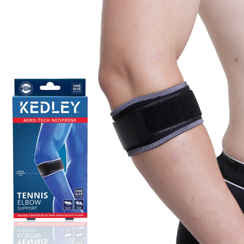 KEDLEY Tennis Elbow/Golfer’s Elbow Support Strap | Medical Grade Compression Brace | Precise Clasp for Tennis or Golfer Elbow | Fully Adjustable, Lightweight, Pain Relief and Protects Forearm Single - NewNest Australia
