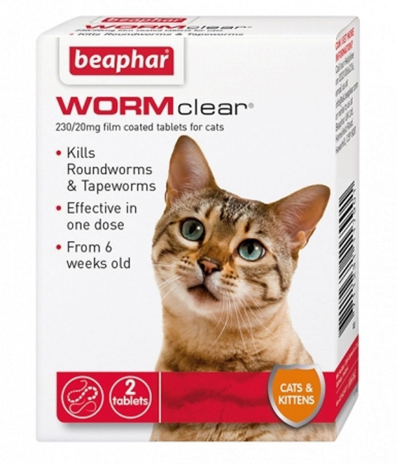 Beaphar WORMclear Cat Kitten Wormer kills Roundworm Tapeworm Vet Strength Tablet - PawsPlanet Australia