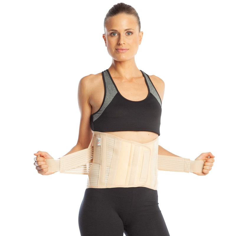 ArmoLine Medical Lower Back Brace Lumbar Support Belt - 26 cm Height - Adjustable Double Compression for Lower Back Pain Rehabilitation Arthritis Muscle Spasm for Men and Women (XL, Beige) XL - NewNest Australia