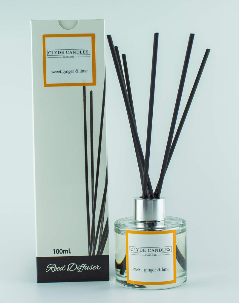 Clyde Candles Sweet Ginger & Lime Reed Diffuser, Luxury Diffuser Oil with a Set of 7 Fibre Sticks, Best Aroma Scent for Home, Kitchen, Living Room, Bathroom. Fragrance Diffusers set with sticks - NewNest Australia