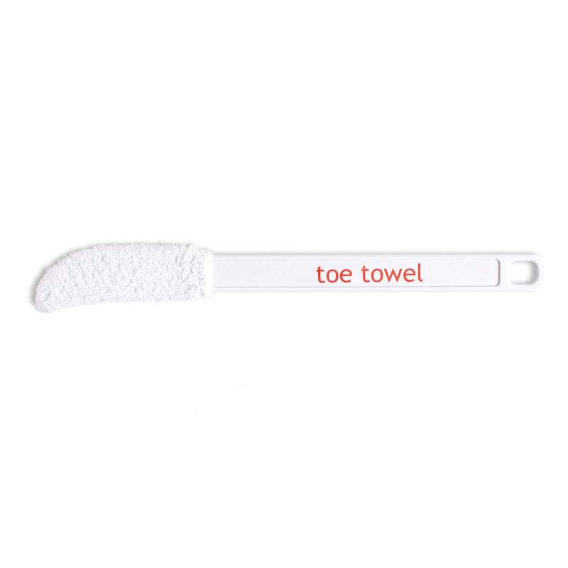 Long handle foot brush - toe towel - foot care aid - CLEAN + DRY between ALL YOUR TOES . Removes GERMS which cause itchy, sore toes, discoloured toenails - Very Useful ! - NewNest Australia