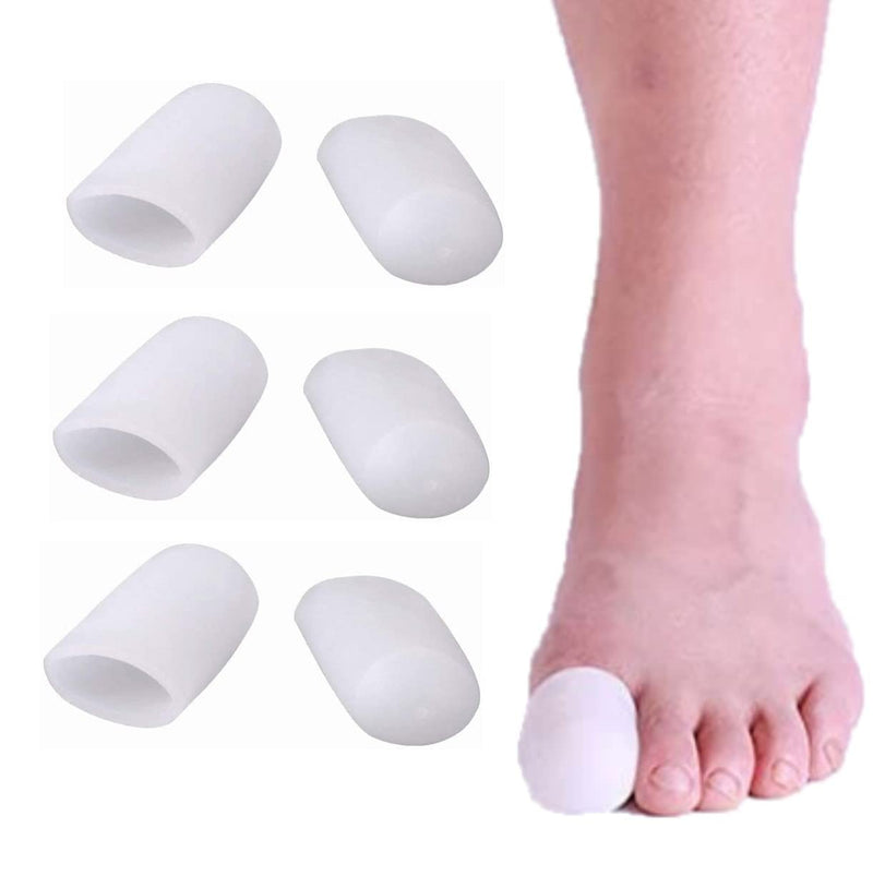 Pedimend™ 3 Pairs Big Toe Tubular Dressing Bandage Caps Guard | Nail Off Protectors | Joint Pain Relief | Ingrown Toenail Tubes Sleeves | Callus Cushion Blisters | Bunion Corrector (White) White - NewNest Australia