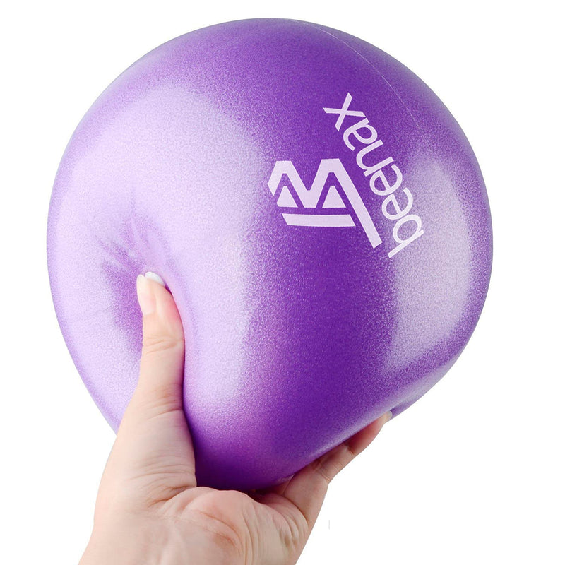 beenax 23cm Soft Pilates Ball - 9 Inch Exercise Ball, Mini Barre Ball, Gym Ball - Perfect for Yoga, Pilates, Core Training, Physical Therapy and Balance (Home & Gym & Office) Purple - NewNest Australia