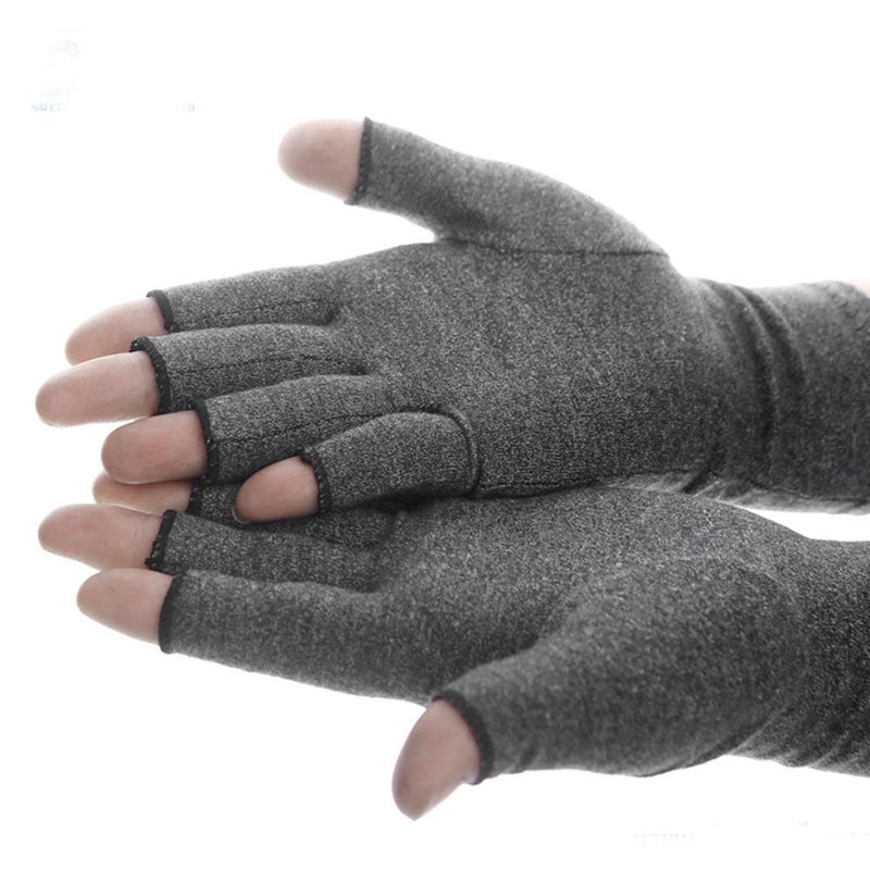 Compression Gloves Active Arthritis Gloves Hand Therapy Fingerless Gloves for Men Women Grey Increase Circulation Reducing Pain (M) M (Pack of 1) - NewNest Australia