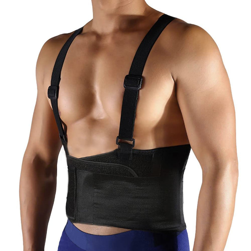 FITTOO Working Lumbar Lower Back Brace Support Belt with Adjustable Straps - Back Pain Relief, Injury Recovery, Heavy Lifting Support, Personal Daily Care Black L - NewNest Australia