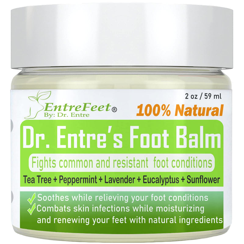 Dr. Entre's Antifungal Foot Balm: Tea Tree Oil & Shea Butter Based - Organic Treatment Cream for Athletes Foot, Dry Feet, Cracked Heels, Itching, and Odor - Foot Care E-Book Included - NewNest Australia