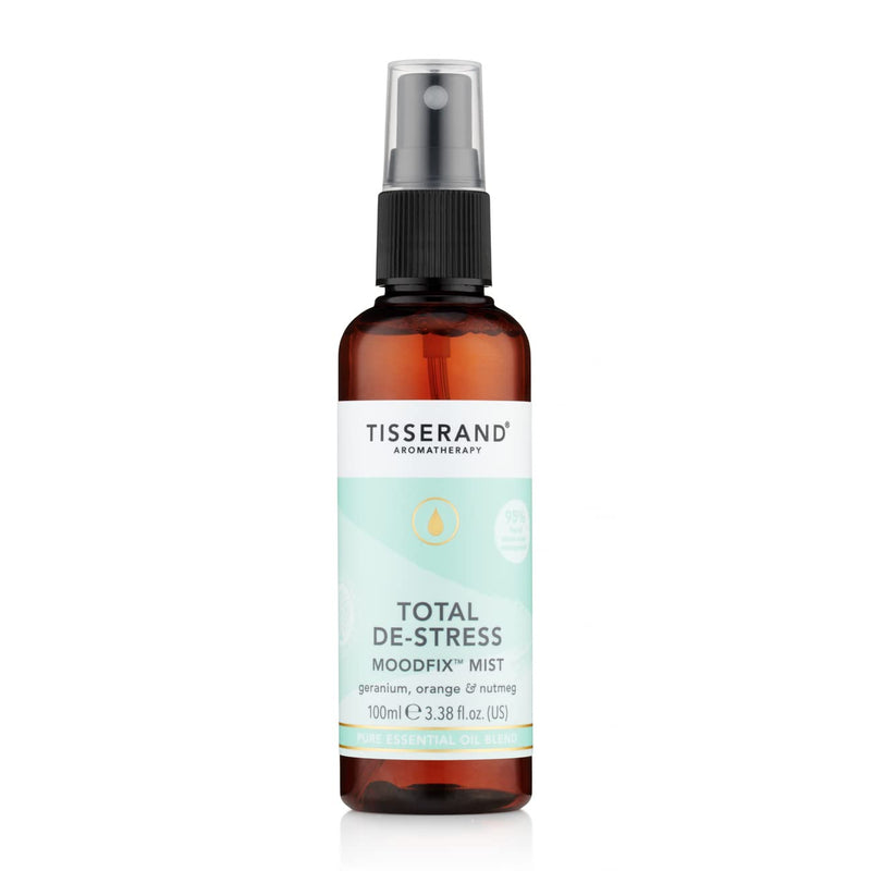 Tisserand Aromatherapy - Total De-Stress - MoodFix Mist - Orange, Geranium, Nutmeg - 100% Natural Pure Essential Oils - 100ml - Calming Mist Spray - NewNest Australia