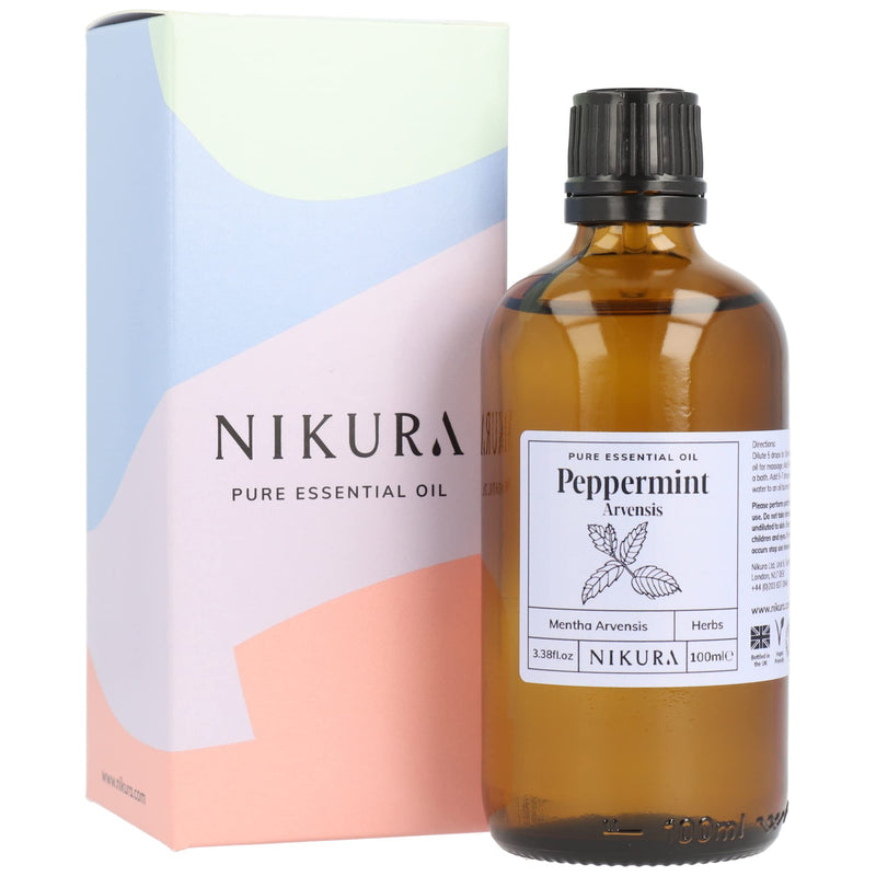Nikura Peppermint (Arvensis) Essential Oil - 100ml | 100% Pure Natural Oils | Perfect for Hair Care, Spider Repellent, Energy Boost, Candle Making | Great for Skin, Headache Relief | Vegan & UK Made - NewNest Australia