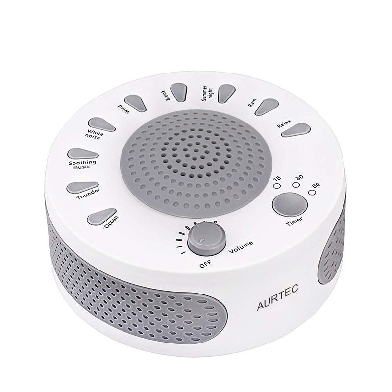Sleep White Noise Machine, 9 Soothing Natural Sounds Therapy for Insomnia, Sleeping Trouble, Seniors, Office Break etc.Rest Easily with Timer Options, USB or Battery Powered-White - NewNest Australia