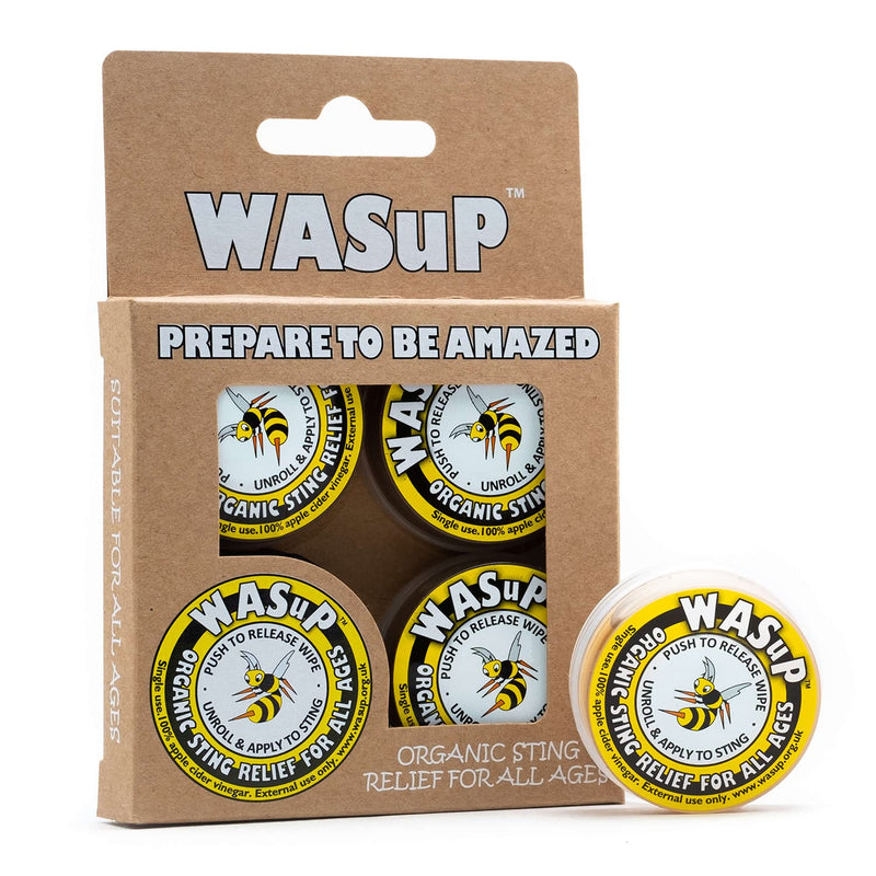 WASuP Organic Bite and Sting Relief Wipes for All Ages - Suitable for Kids - Compact On-The-Go Solution - Instant Relief for Most Stings, Bites, Nettles, Jellyfish - NewNest Australia