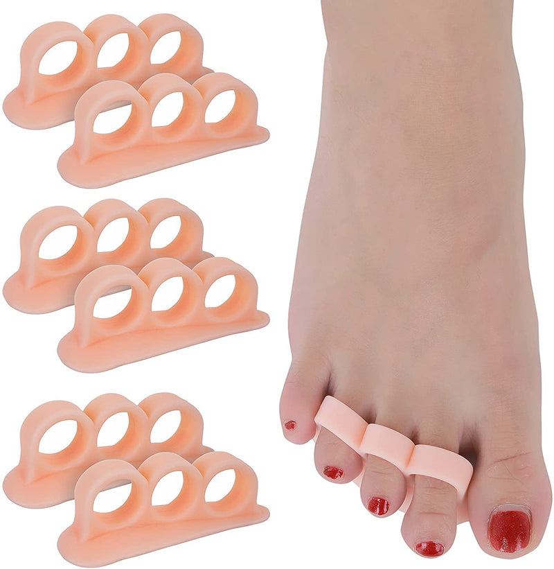 CAREOR 6 Pieces Hammer Toe Cushion - Hammer Toe Gel Pads Corrector & Straightener for Curled, Curved, Claw & Mallet Toe Relief - Right & Left Gel Support Crest Cushion (3 Hole Beige) - NewNest Australia