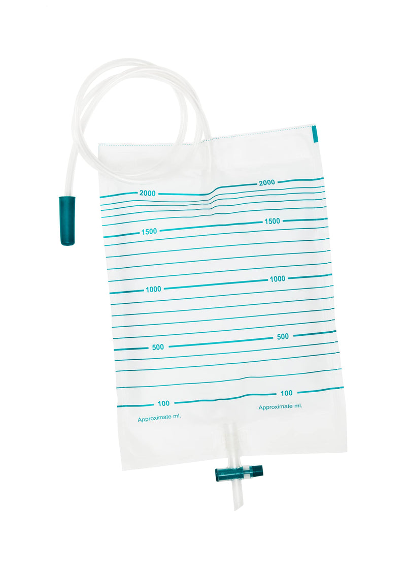 E&E 2000ml Urine Drainage Bags – Non Sterile Bags with T-Tap Valve and 85cm Tube 10Pack Drainable Urinary Bags Non-Latex Drainage Bags Non Sterile - NewNest Australia