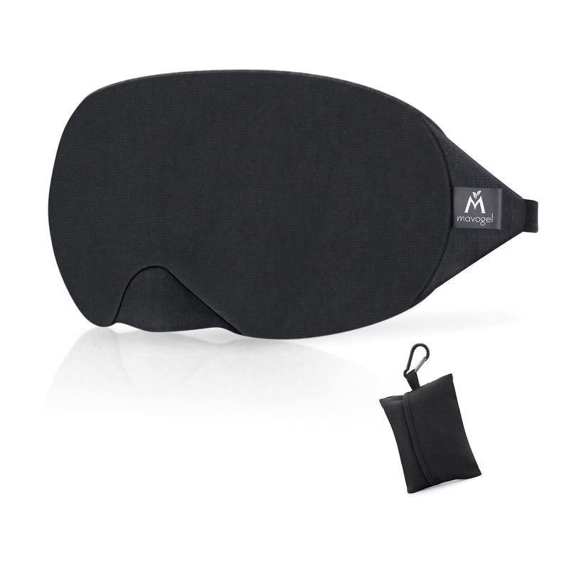 Mavogel Cotton Sleep Eye Mask - Updated Design Light Blocking Sleep Mask, Soft and Comfortable Night Eye Mask for Men Women, Eye Blinder for Travel/Sleeping/Shift Work, Includes Travel Pouch, Black - NewNest Australia