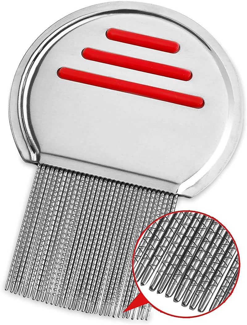 Lice Nit Comb Get Down Stainless Steel Metal Tooth Head Long Teeth/Professional Stainless Steel Nit Comb for Head Lice Treatment,Reusable,Removes Louse Nits (Pack of 1) 2 Count (Pack of 1) - NewNest Australia