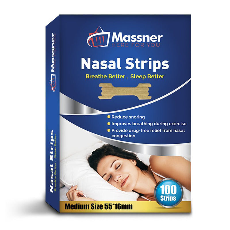 100 Medium Nasal Strips Anti Snore Aid for Fast Relief- Stops Snoring aids for Men Better Sleep Nose Strips Gentle 55x16mm, Big 3 Month Supply - NewNest Australia