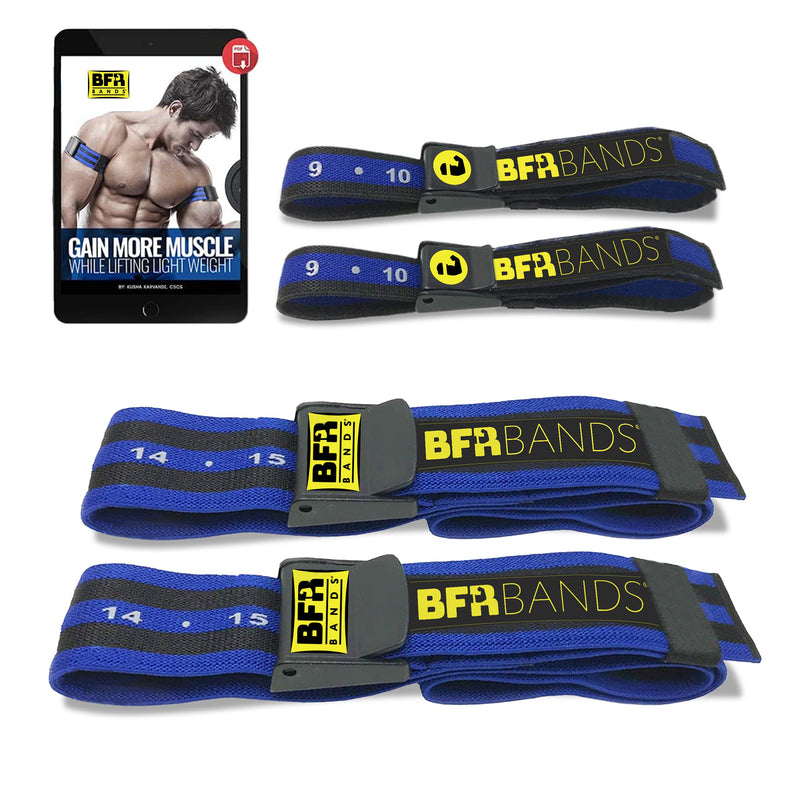 BFR BANDS Occlusion Training Bands, Blood Flow Restriction Bands for Arms, Legs or Glutes, Help Gain Muscle Without Lifting Heavy Weights, Strong Elastic Strap + Quick-Release Pro Bundle 4pk - NewNest Australia