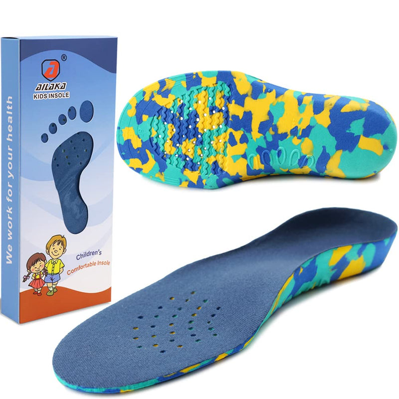 Ailaka Kids Orthotic Cushioning Arch Support Shoe Insoles, Children EVA Foam Inserts for Flat Feet, Plantar Fasciitis, Blue, 11.5/13 UK Child - NewNest Australia
