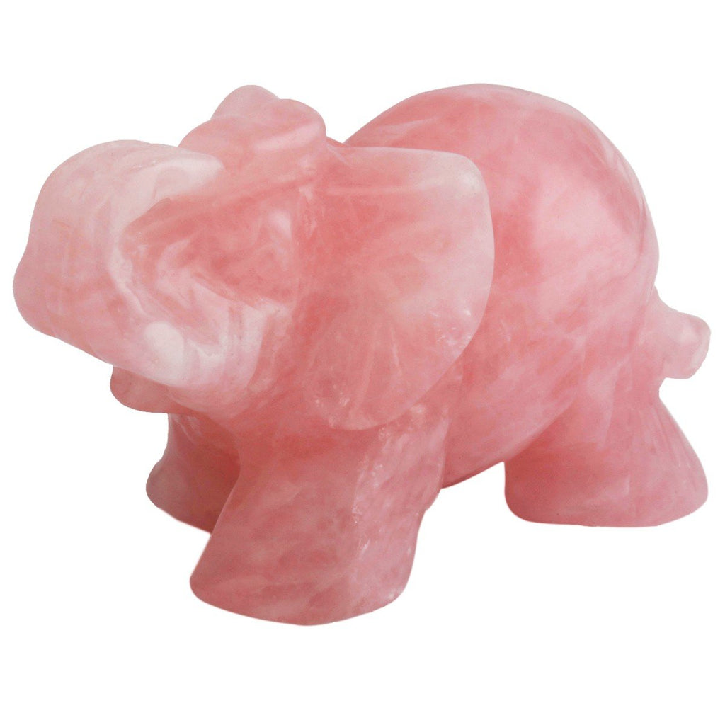 mookaitedecor Natural Rose Quartz Elephant Ornament Figurine,Healing Crystal Energy Gemstone Reiki Statue Home Decor,1.5 Inch #01-rose Quartz - NewNest Australia