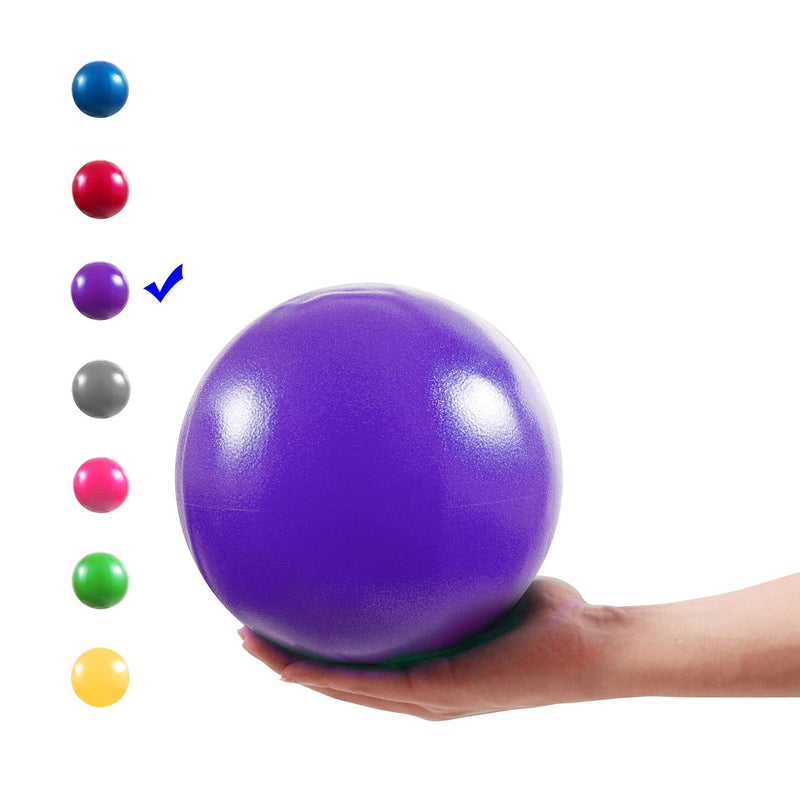 Vaupan Mini Exercise Ball, 9 Inch Small Gym Ball with Inflatable Straw for Yoga, Pilates, Stability, Barre, Physical Therapy, Stretching and Core Training, Improves Balance, Strength Purple - NewNest Australia