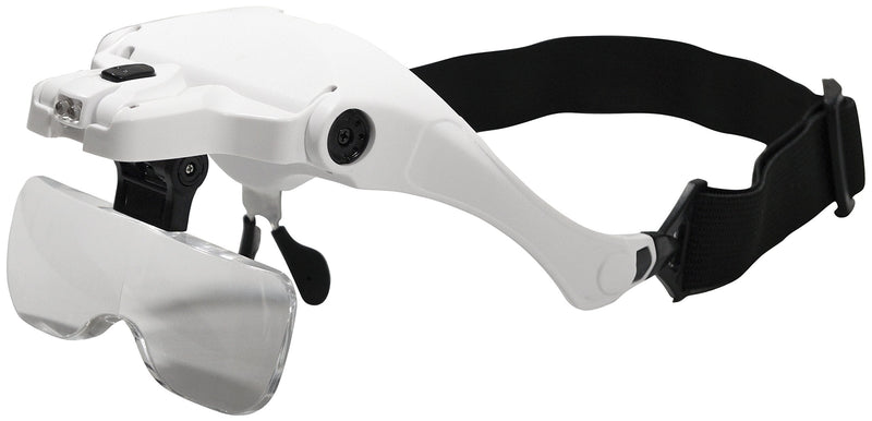 Eagle Adjustable Headband Magnifier Glasses Supplied with 5 Lenses 1 0X 1 5X 2 0X 2 5X 3 5X and Led Light, for Handsfree Inspection, Reading, Jeweller and Craft Work - NewNest Australia