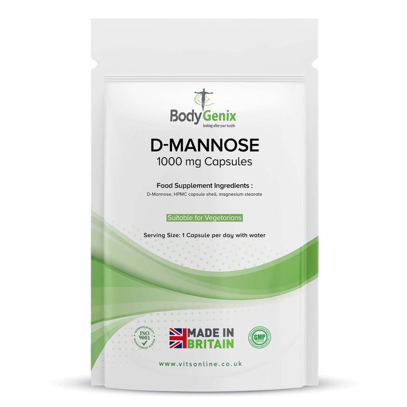 Bodygenix D-Mannose Capsules | Promote Healthy Bladder| UTI Support Supplement | Reduce Burning, itching, and Urinary Inconsistency | Manufactured in UK | 1000mg 30 capsules - NewNest Australia