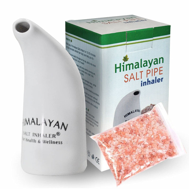 Health Original Himalayan Salt Inhaler Pipe Ceramic Filled with 100% Pure Himalayan Salt - with hygienic with 200Grm Salt Free (Pack of 1 Salt Inhaler) 200 g (Pack of 1) - NewNest Australia