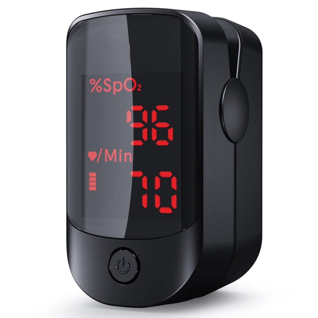 Pulse Oximeter - Portable Finger Oximeter - Heart Rate Monitor Oxygen Saturation Monitor with Two Way OLED Display(Includes Batteries and Lanyard) - NewNest Australia