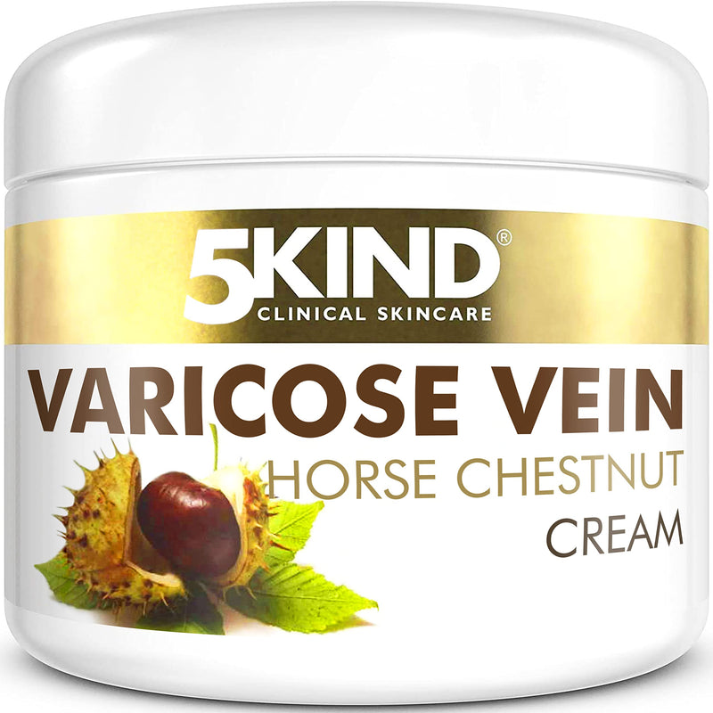 Professional Varicose Veins Cream (200ml) - Varicose Veins Treatment for Legs - Horse Chestnut Cream for Varicose Veins - Over 7 Natural Active Ingredients - Spider Vein Cream - by 5Kind - NewNest Australia