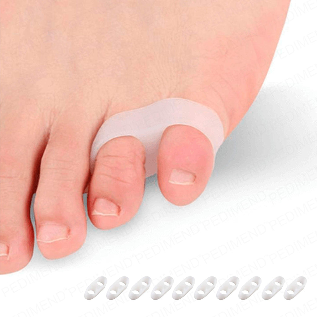 PEDIMEND Silicone Gel Toe Separator, Double Loop Pinkie Toe Separator (5PAIR - 10PCS) |Fixes & Separates Toes | Toe Separators for Overlapping Toes | Bunion Toe Separator | Unisex | Foot Care - NewNest Australia