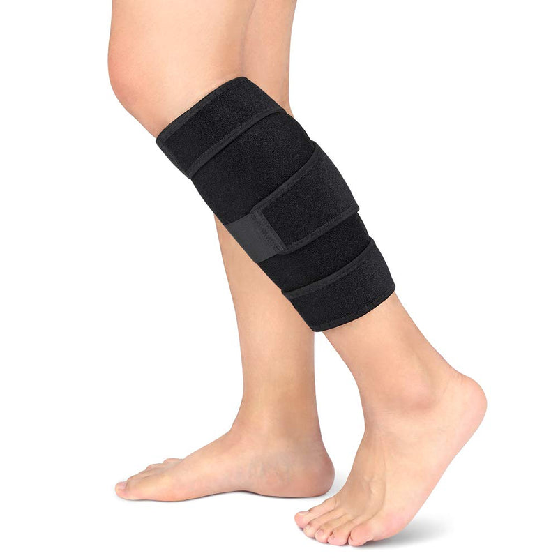 Calf Brace, Shin Splint Support Lower Leg Compression Wrap with Adjustable Three Anti-Slip Strap Support for Pulled Calf Muscle Pain Strain Injury, Sprain and Swelling, Fits Men and Women (Black) - NewNest Australia