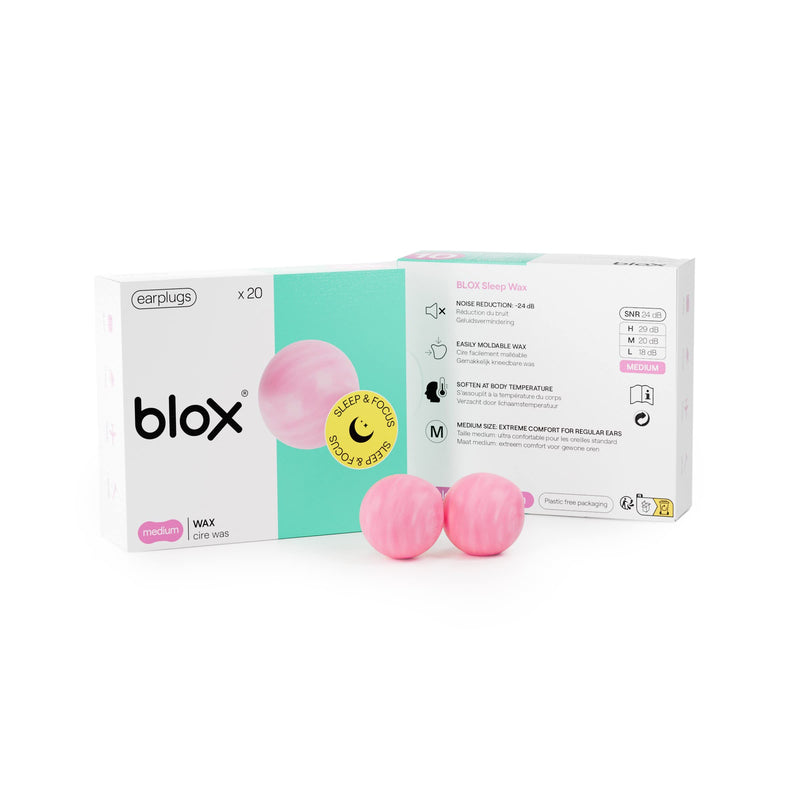 BLOX Sleep Wax - Earplugs for sleep - Ultra soft and comfortable wax - Hearing protection with noise reduction - 10 pairs - 24 dB noise reduction - Comfort and optimal protection - NewNest Australia